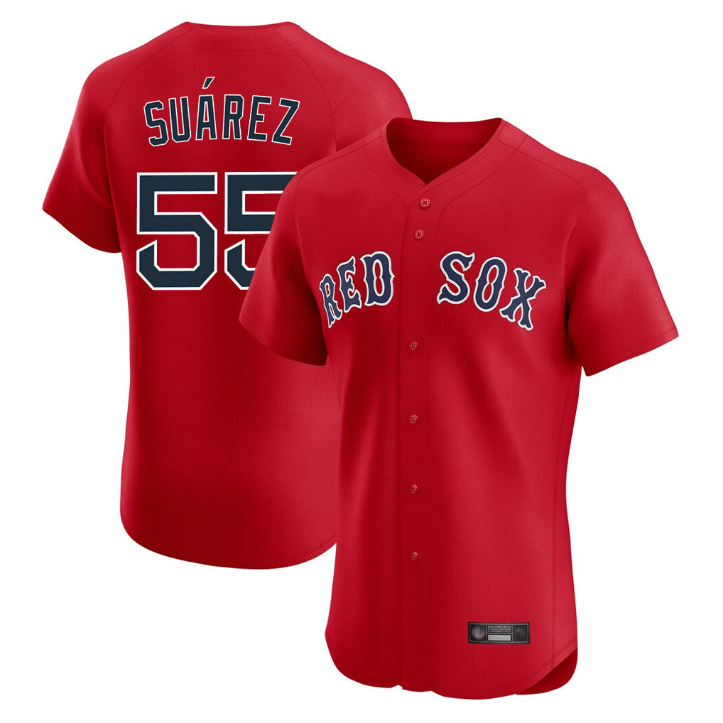 STECN B.Red Sox #55 Ranger Su¡§¡érez Player Red Limited Elite Home Game Stitched Jerseys
