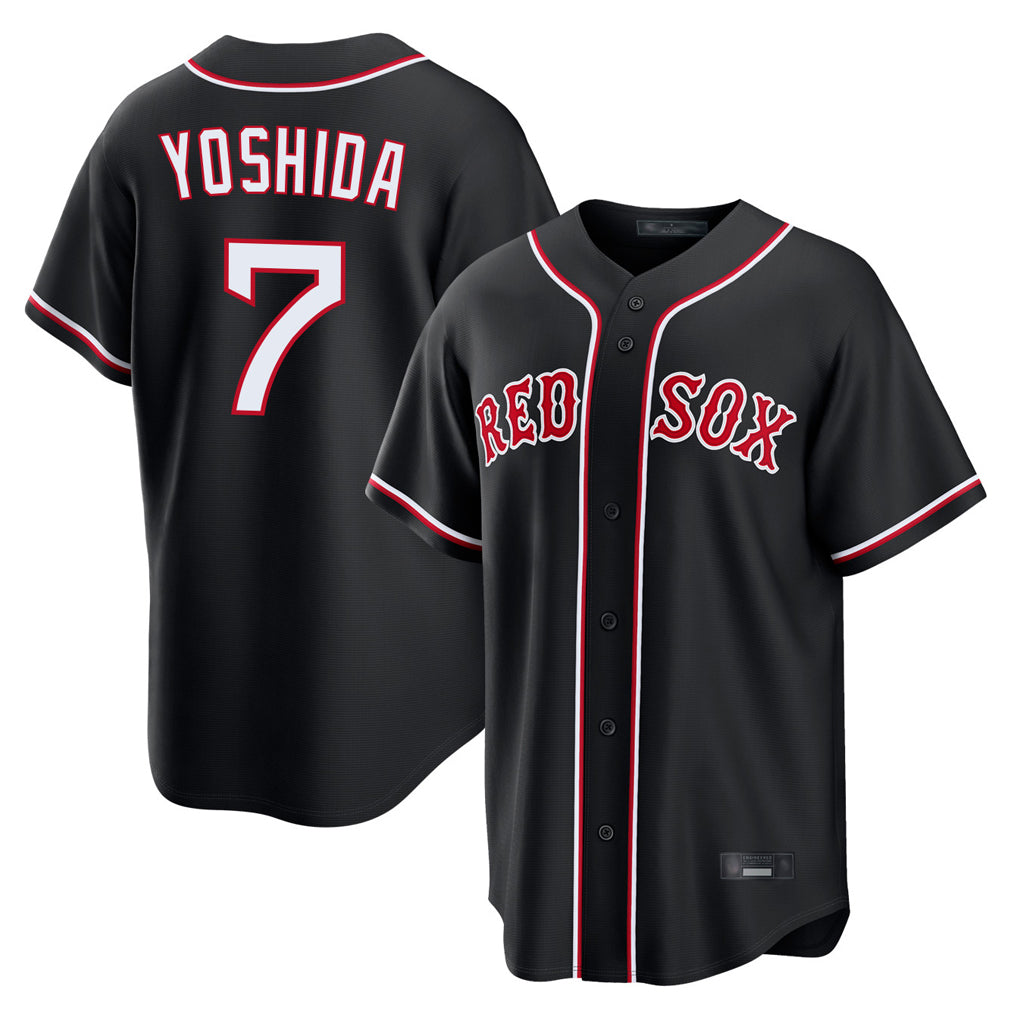 STECN B.Red Sox #7 Masataka Yoshida Player Black Home Game Stitched Jerseys