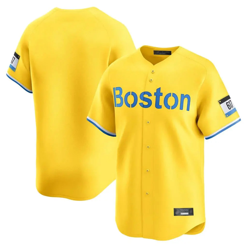 STECN B.Red Sox Blank Player Yellow Limited Home Game Stitched Jerseys