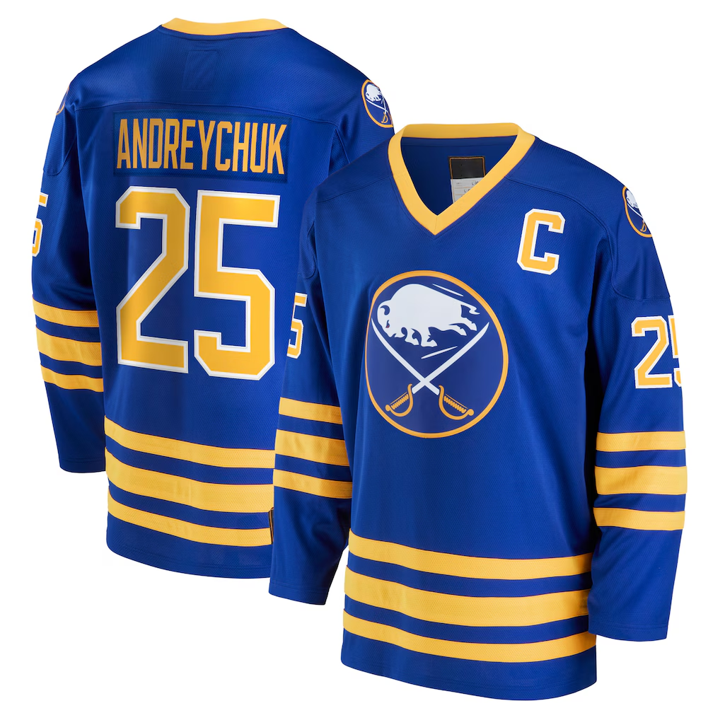 STECN B.Sabres #25 Dave Andreychuk Royal Breakaway Retired Player Stitched Jerseys
