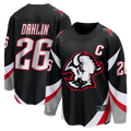 STECN B.Sabres #26 Rasmus Dahlin Black Alternate Captain Patch Breakaway Stitched Jerseys