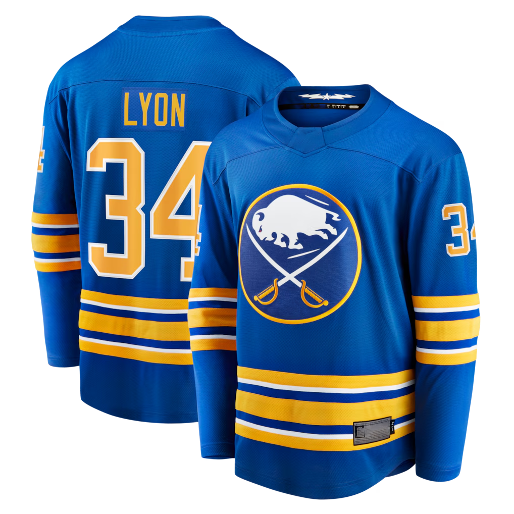 STECN B.Sabres #34 Alex Lyon Royal Home Breakaway Stitched Jerseys