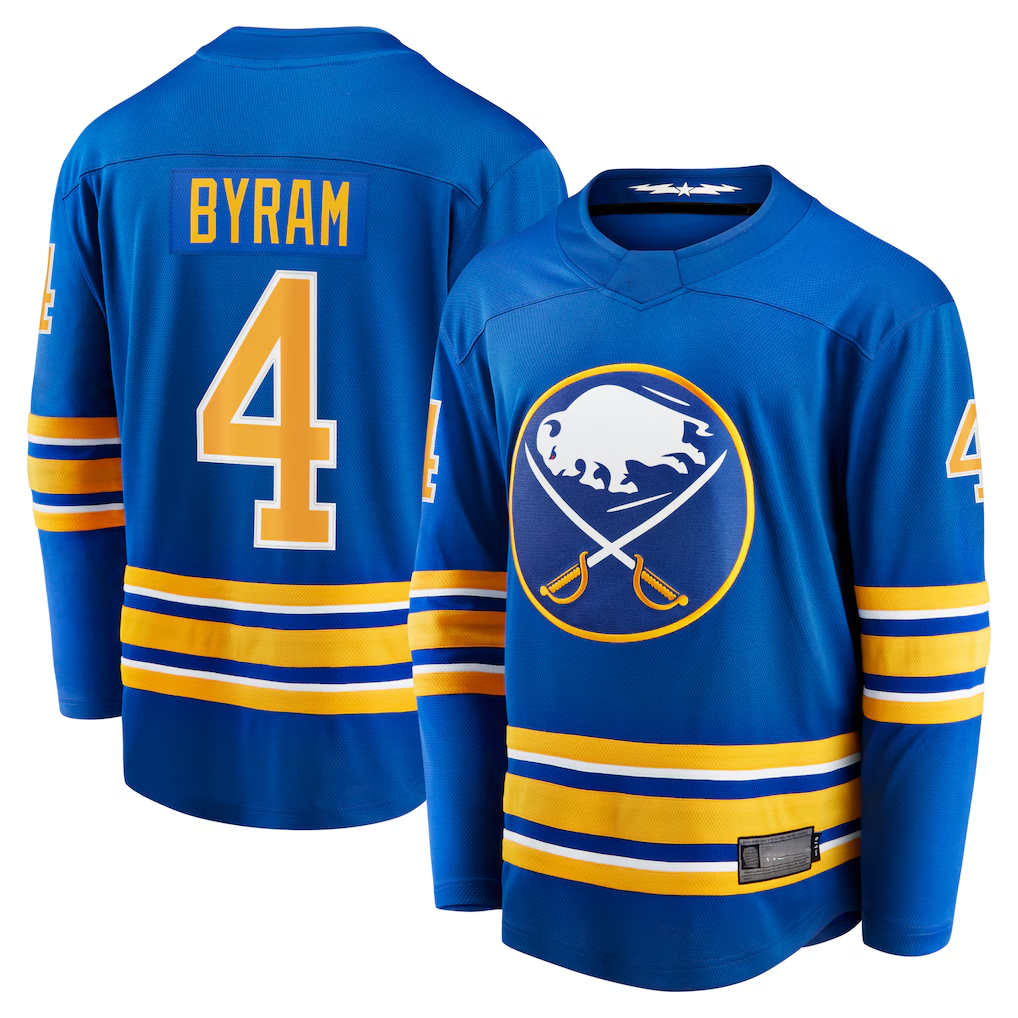 STECN B.Sabres #4 Bowen Byram Royal Home Breakaway Stitched Jerseys