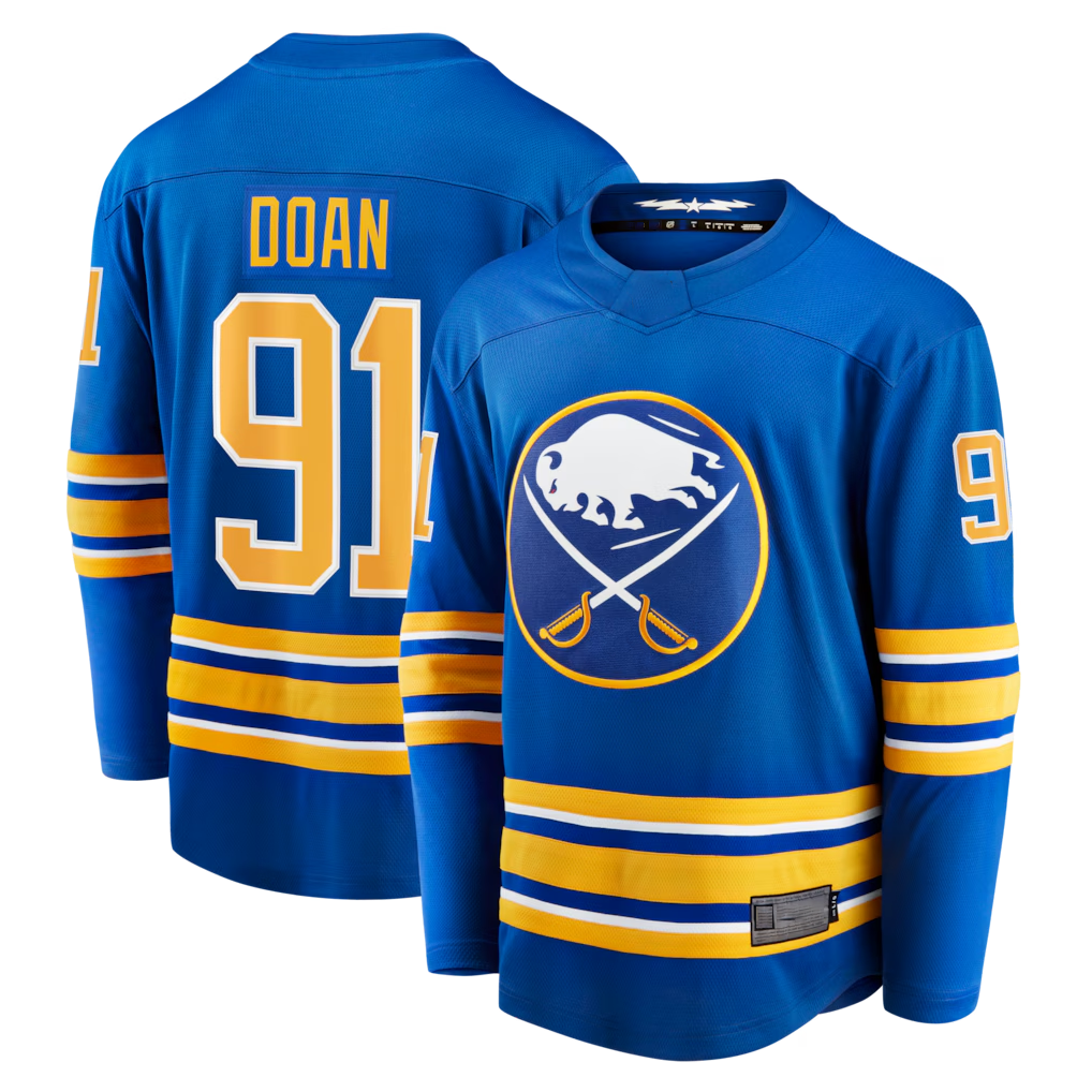 STECN B.Sabres #91 Josh Doan Royal Home Premier Breakaway Player Stitched Jerseys