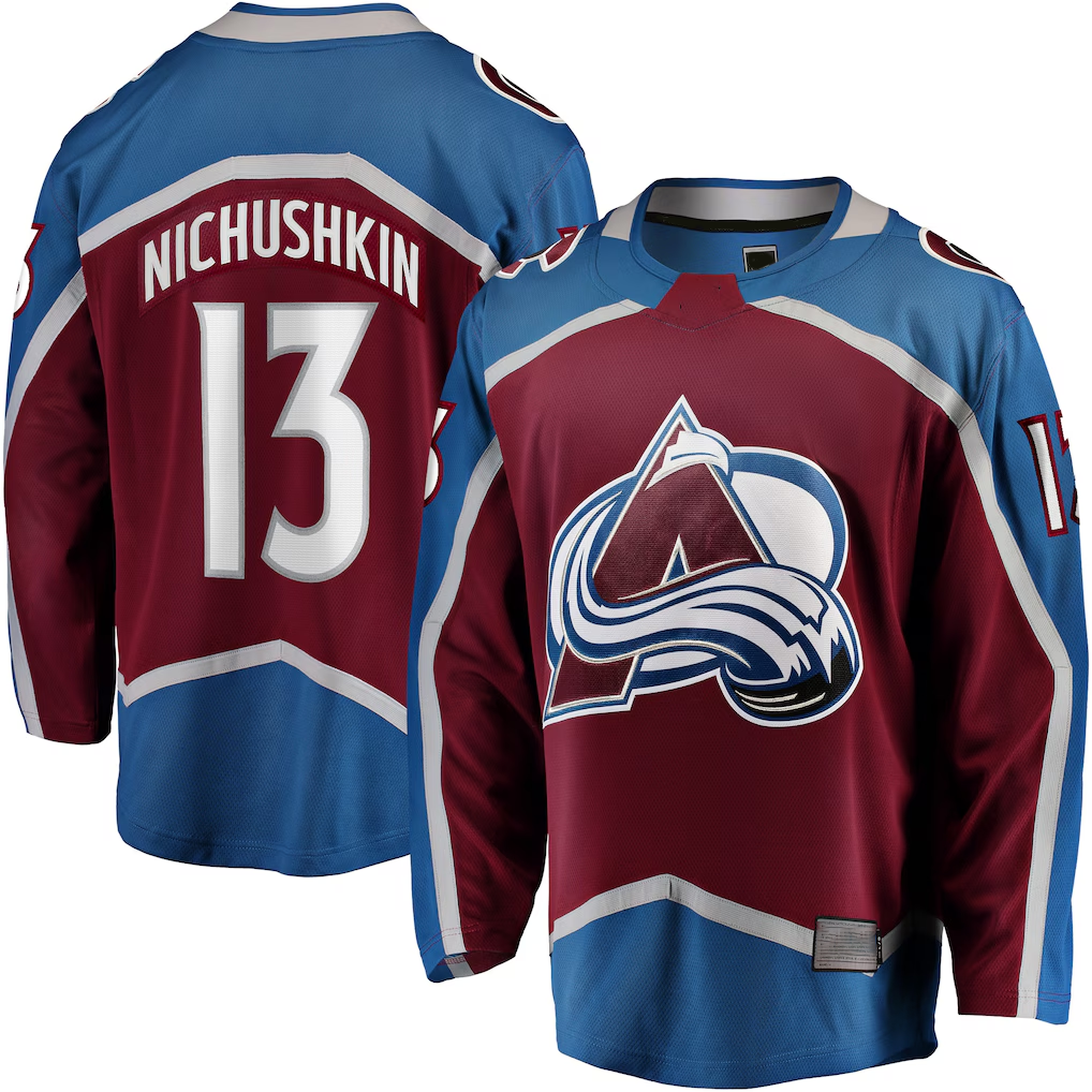 STECN C.Avalanche #13 Valeri Nichushkin Burgundy Breakaway Player Jerseys