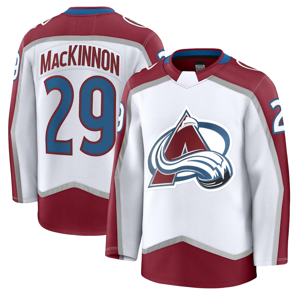STECN C.Avalanche #29 Nathan MacKinnon White Away Premium Jerseys