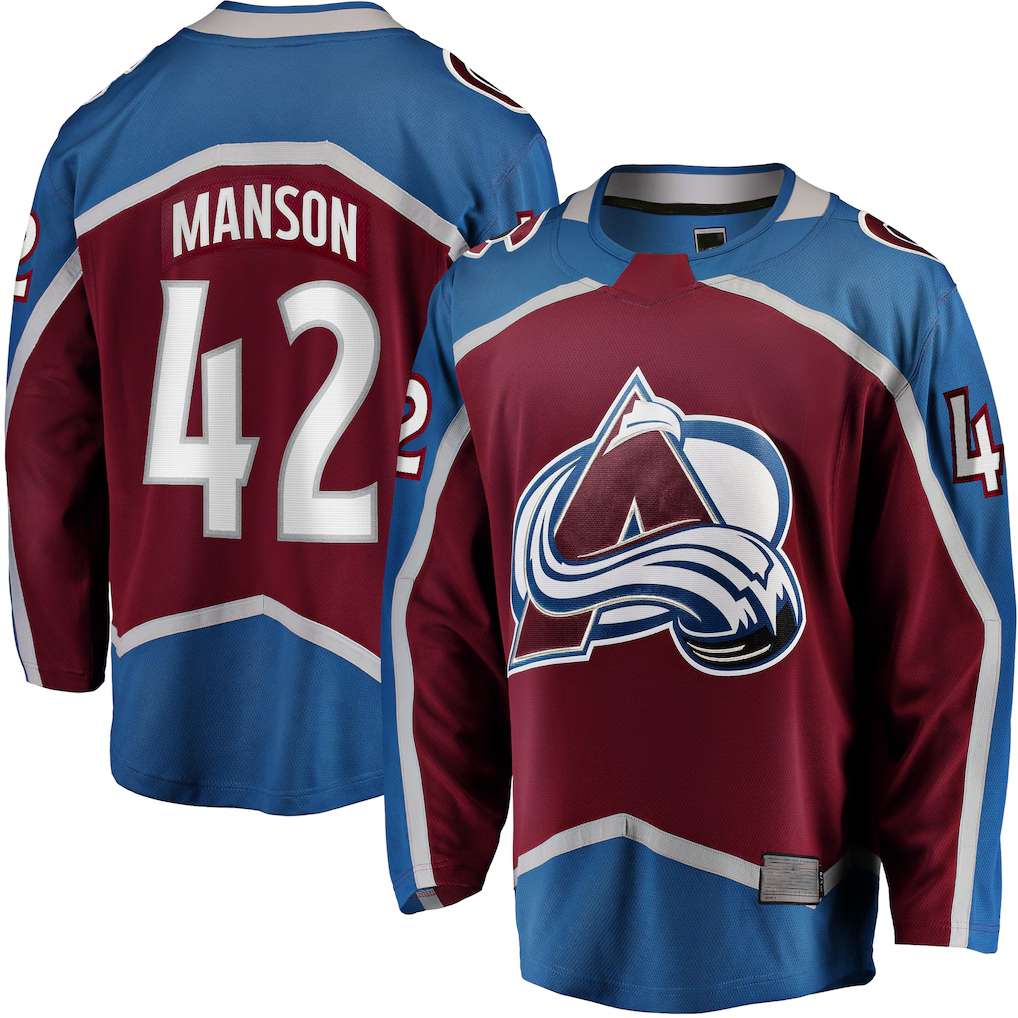 STECN C.Avalanche #42 Josh Manson Burgundy Home Breakaway Player Jerseys