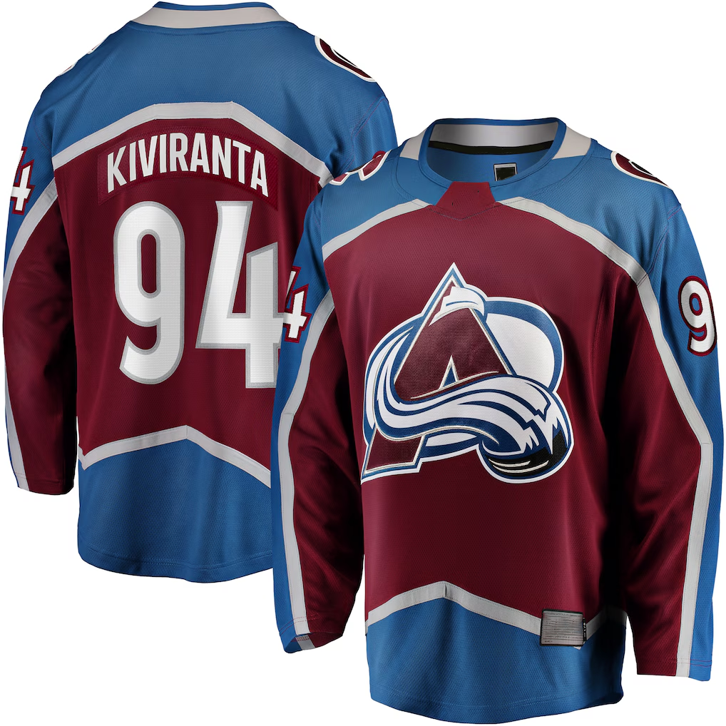 STECN C.Avalanche #94 Joel Kiviranta Maroon Home Premier Breakaway Player Jerseys