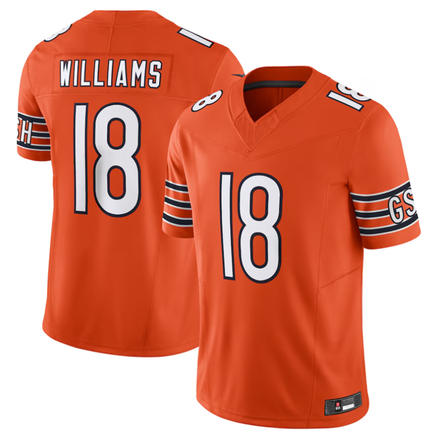 STECN C.Bears #18 Caleb Williams Orange Vapor F.U.S.E. Limited Jersey Player Stitched Jerseys