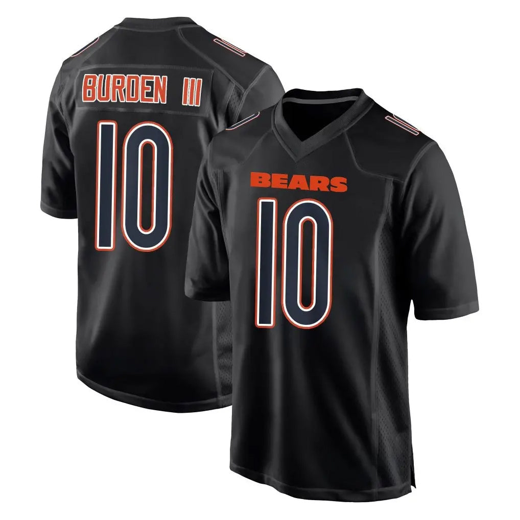 STECN C.Bears #10 Luther Burden III Player Carbon Black Fashion Game Stitched Jerseys