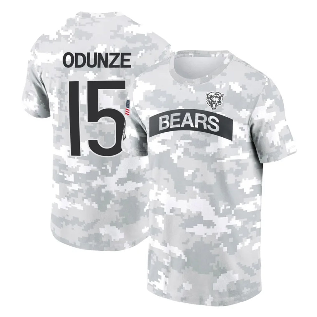 STECN C.Bears #15 Rome Odunze Player Arctic Camo Salute to Service Performance T-Shirt Limited Stitched Jerseys