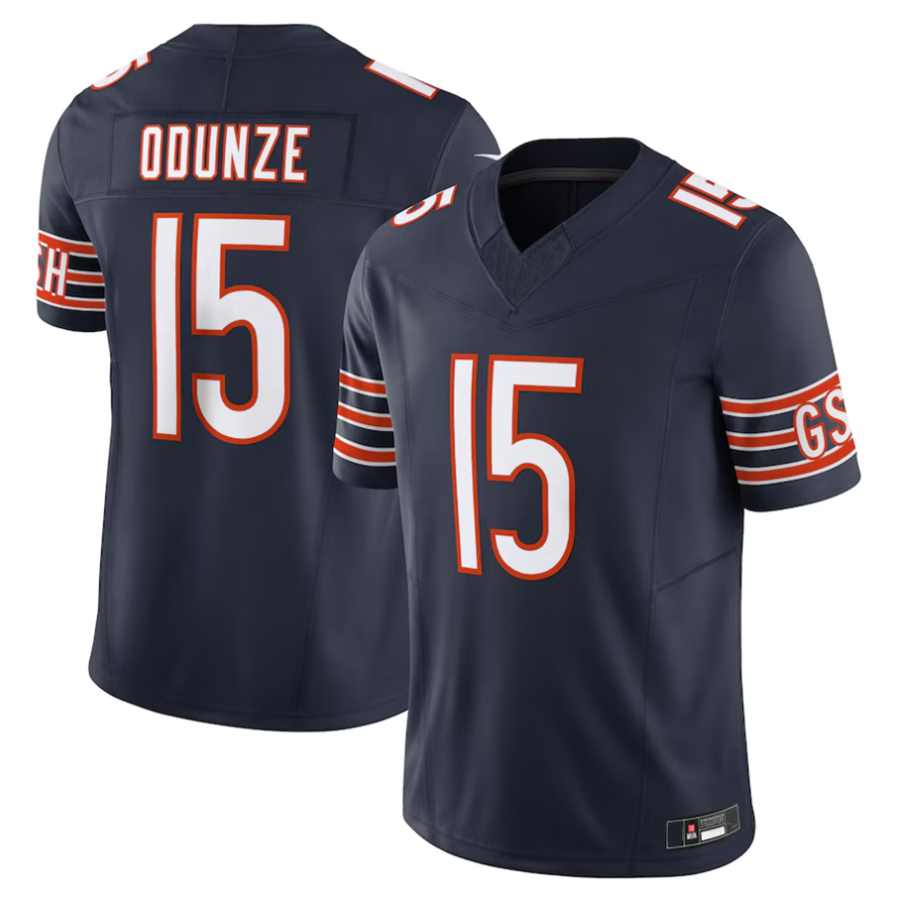 STECN C.Bears #15 Rome Odunze Player Navy Vapor F.U.S.E. Limited Stitched  Jerseys