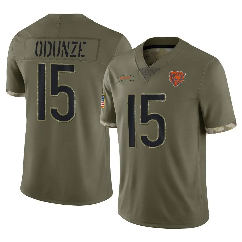 STECN C.Bears #15 Rome Odunze Player Olive Salute to Service Limited Game Stitched Jerseys