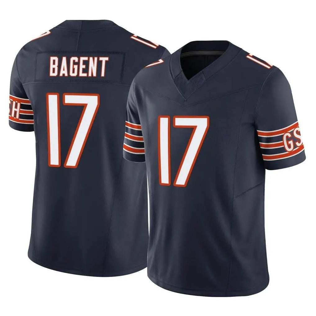 STECN C.Bears #17 Tyson Bagent Player Navy Vapor F.U.S.E. Limited Home Game Stitched Jerseys