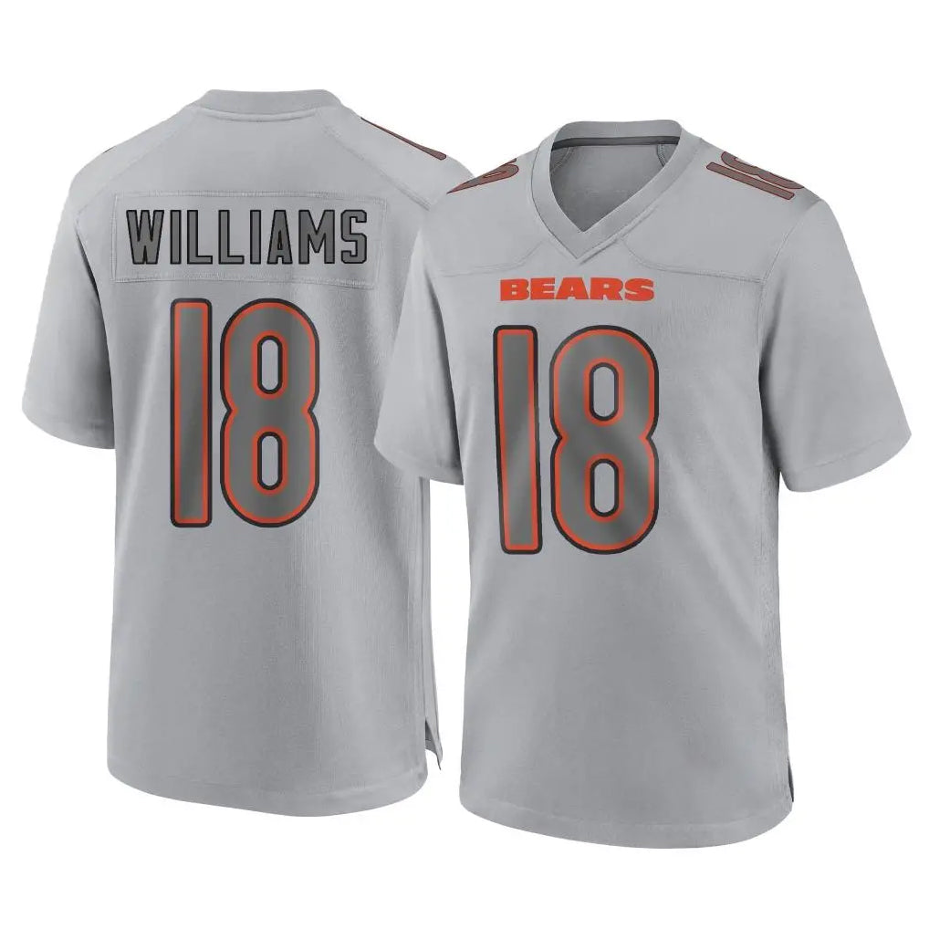 STECN C.Bears #18 Caleb Williams Player Gray Atmosphere Fashion Game Stitched Jerseys