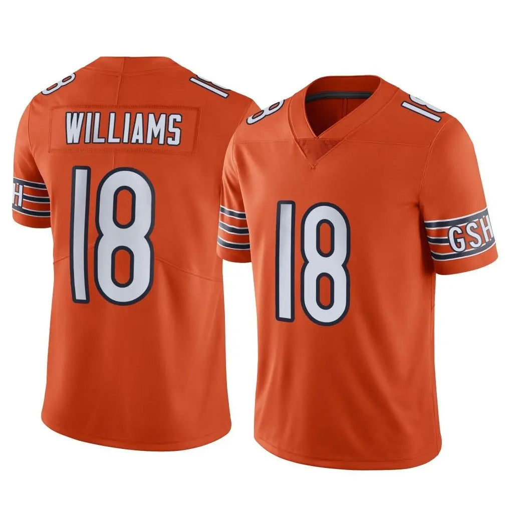 STECN C.Bears #18 Caleb Williams Player Orange Alternate Vapor Limited Home Game Stitched Jerseys