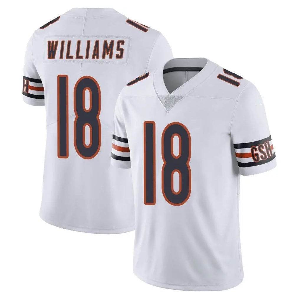 STECN C.Bears #18 Caleb Williams Player White Vapor Untouchable Limited Home Game Stitched Jerseys