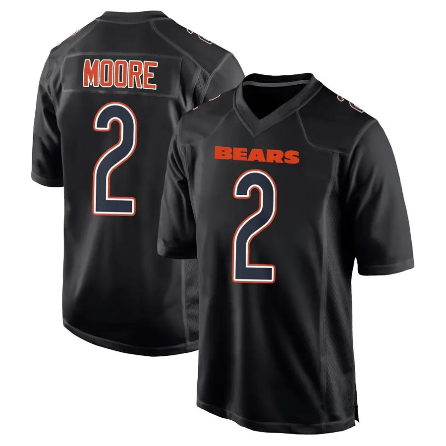 STECN C.Bears #2 D.J. Moore Player Black Carbon Fashion Stitched Jerseys