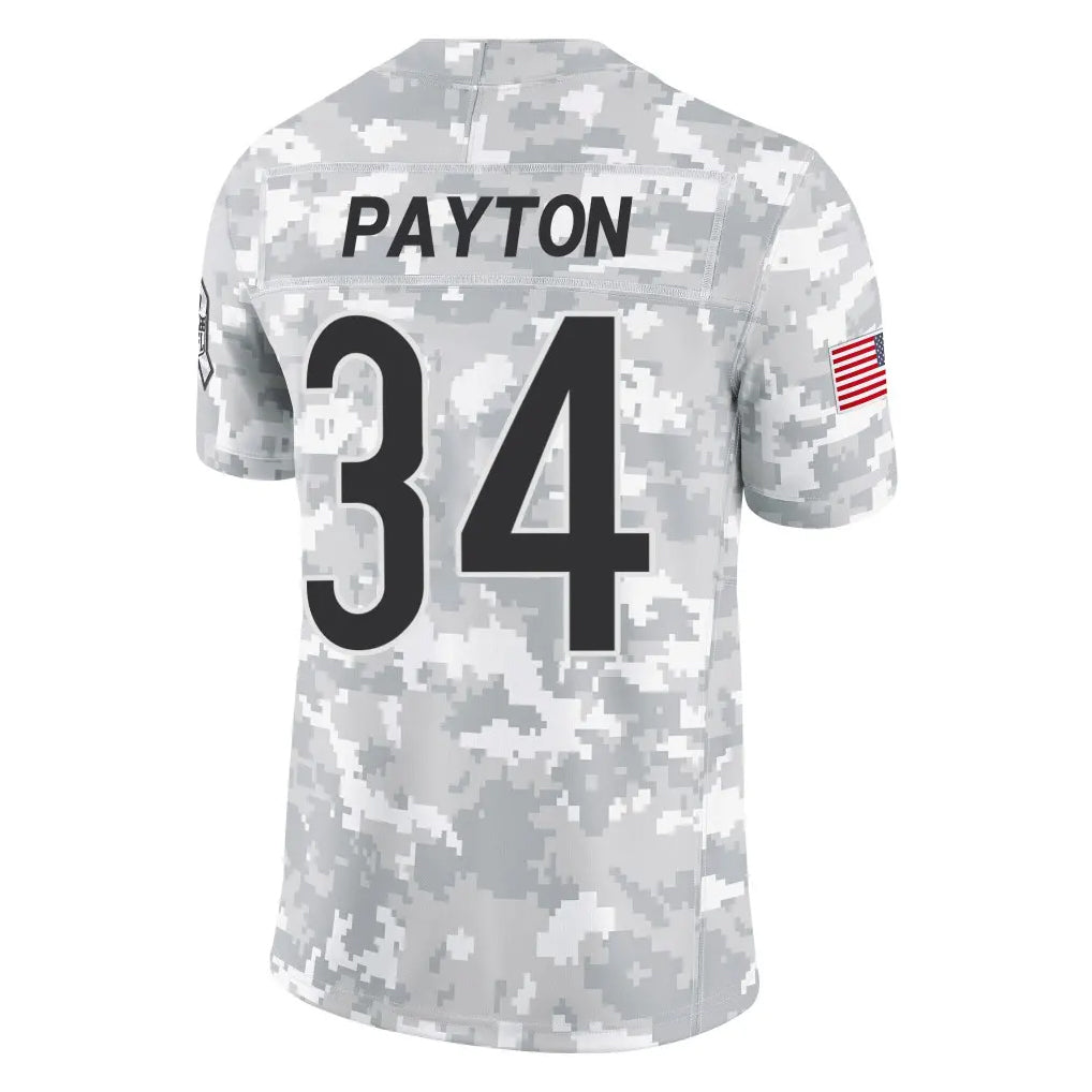STECN C.Bears #34 Walter Payton Player Arctic Camo Salute to Service Limited Stitched Jerseys