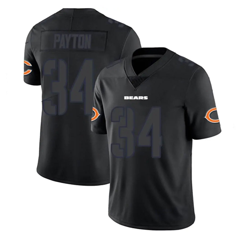 STECN C.Bears #34 Walter Payton Player Black Impact Limited Game Stitched Jerseys
