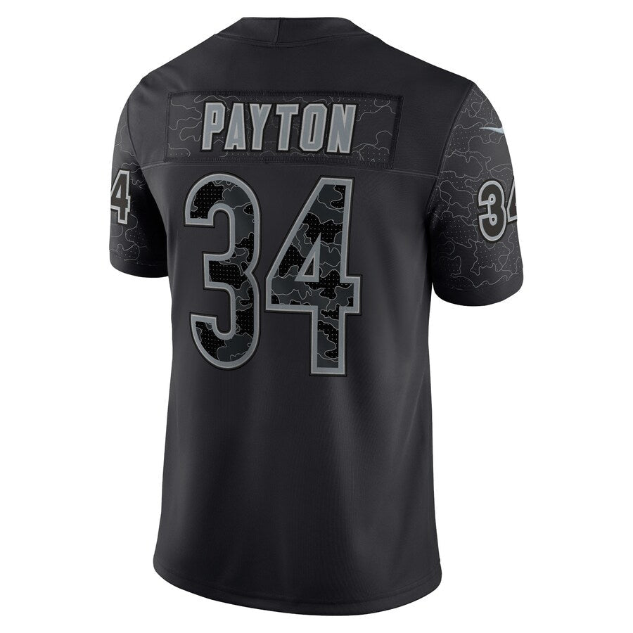 STECN C.Bears #34 Walter Payton Player Black RFLCTV Limited Game Stitched Jerseys