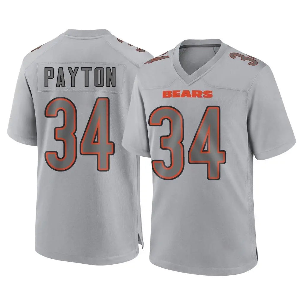 STECN C.Bears #34 Walter Payton Player Gray Atmosphere Fashion Game Stitched Jerseys