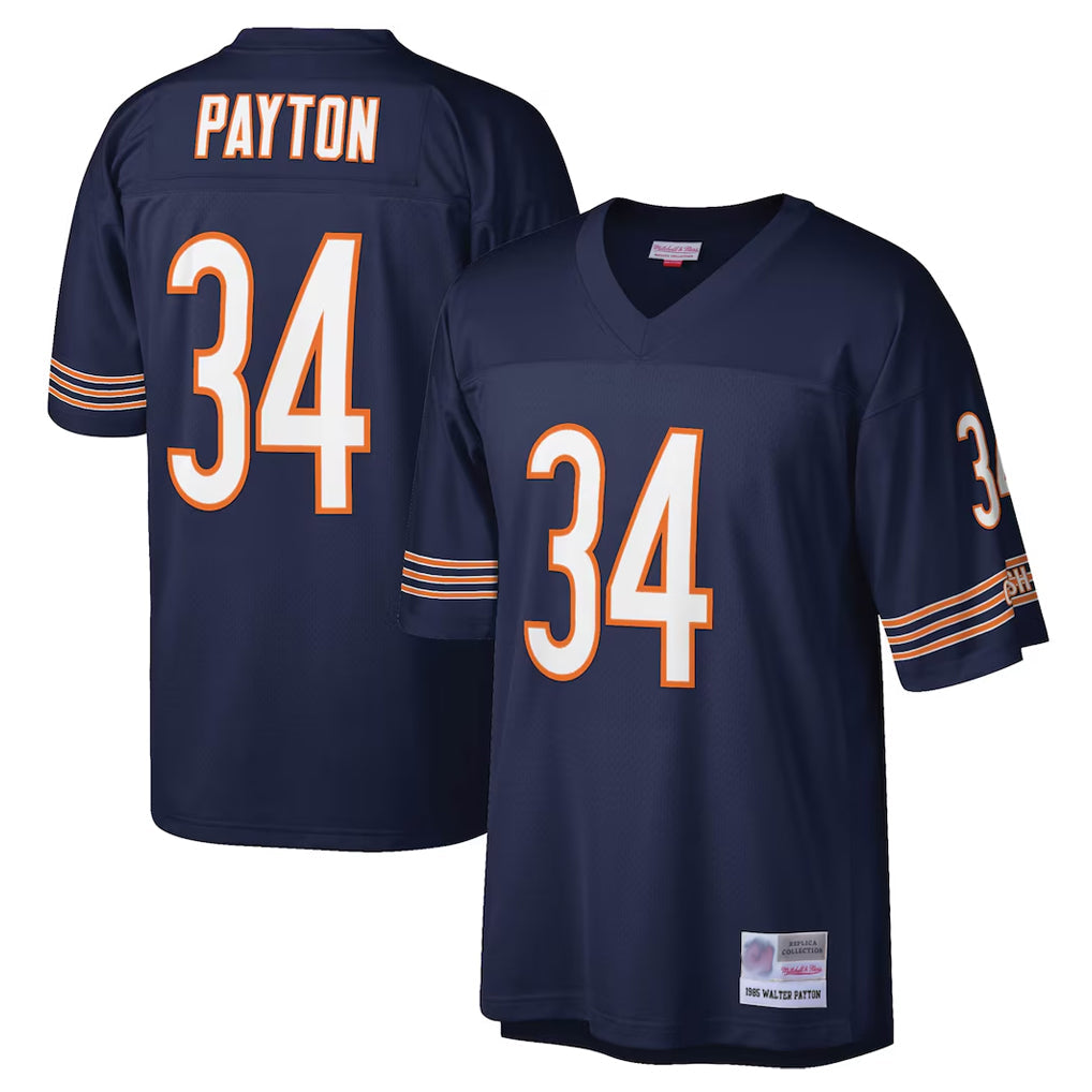 STECN C.Bears #34 Walter Payton Player Navy Mitchell & Ness Legacy Replica Stitched Jerseys