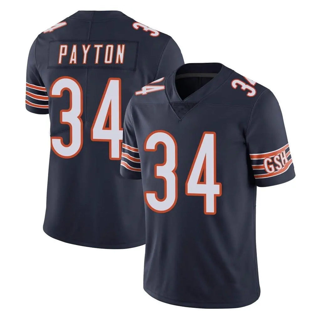 STECN C.Bears #34 Walter Payton Player Navy Vapor Untouchable Limited Home Game Stitched Jerseys