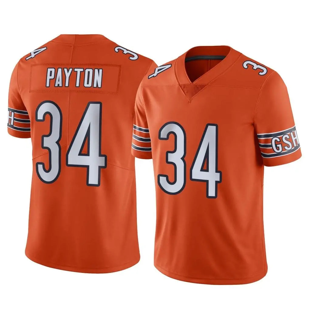 STECN C.Bears #34 Walter Payton Player Orange Alternate Vapor Limited Home Game Stitched Jerseys