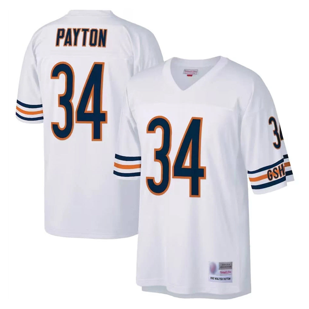 STECN C.Bears #34 Walter Payton Player White 1985 Walter Payton Mitchell & Ness Throwback Retired Stitched Jerseys