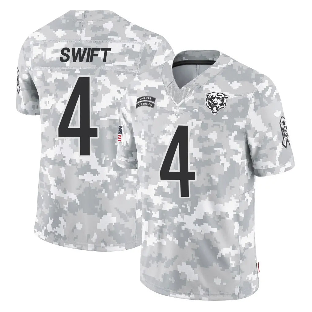 STECN C.Bears #4 D'Andre Swift Player Arctic Camo Salute to Service Limited Stitched Jerseys