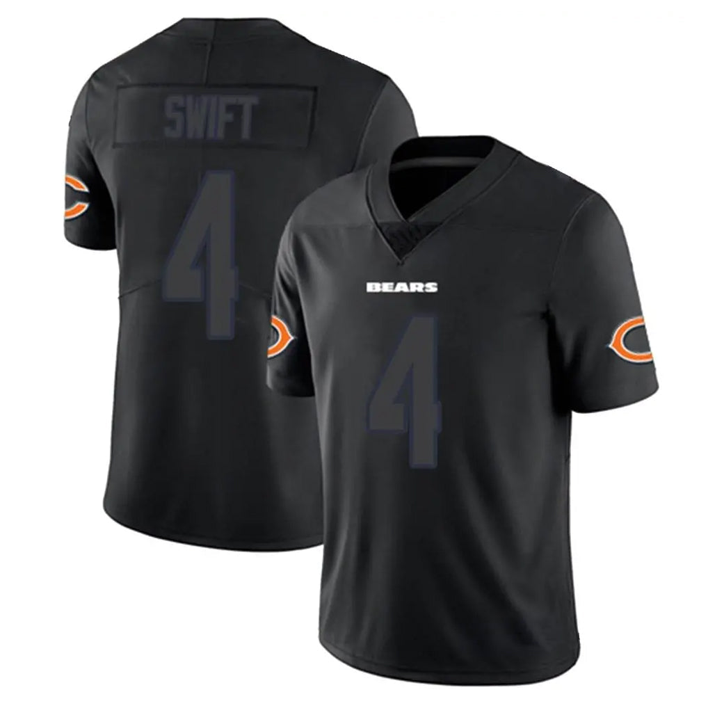 STECN C.Bears #4 D'Andre Swift Player Black Impact Limited Game Stitched Jerseys