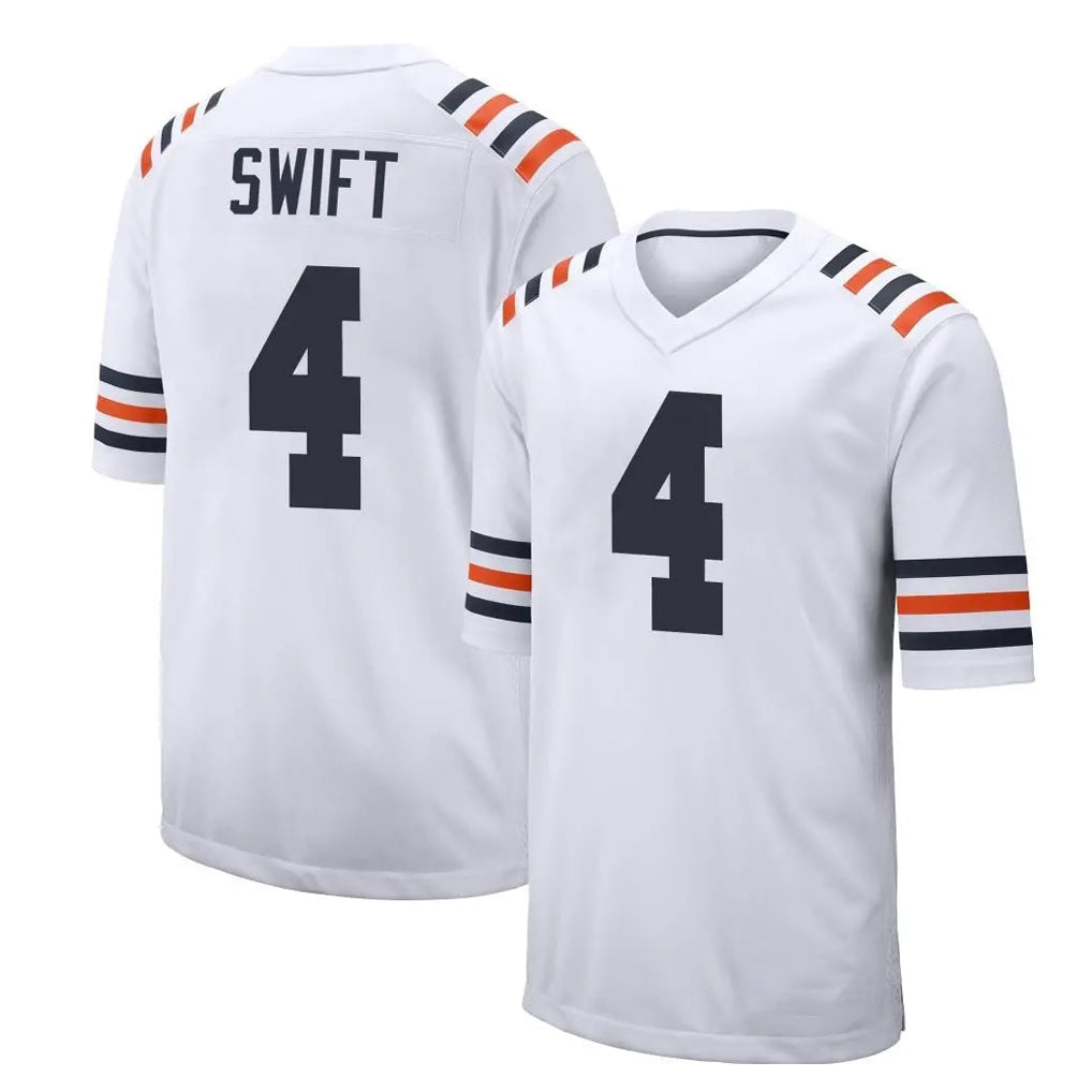 STECN C.Bears #4 D'Andre Swift Player White Classic Home Game Stitched Jerseys