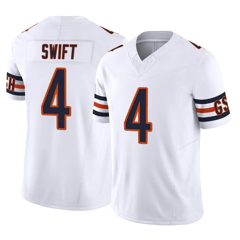 STECN C.Bears #4 D'Andre Swift Player White Vapor F.U.S.E. Limited Home Game Stitched Jerseys