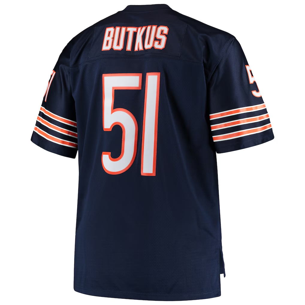 STECN C.Bears #51 Dick Butkus Mitchell & Ness Navy Big & Tall 1966 Retired Player Replica Jersey