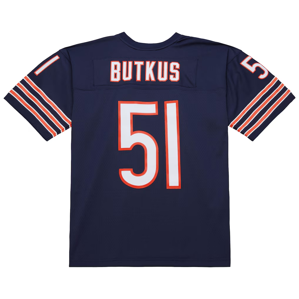 STECN C.Bears #51 Dick Butkus Mitchell & Ness Navy Legacy Replica Stitched Puhic Jersey