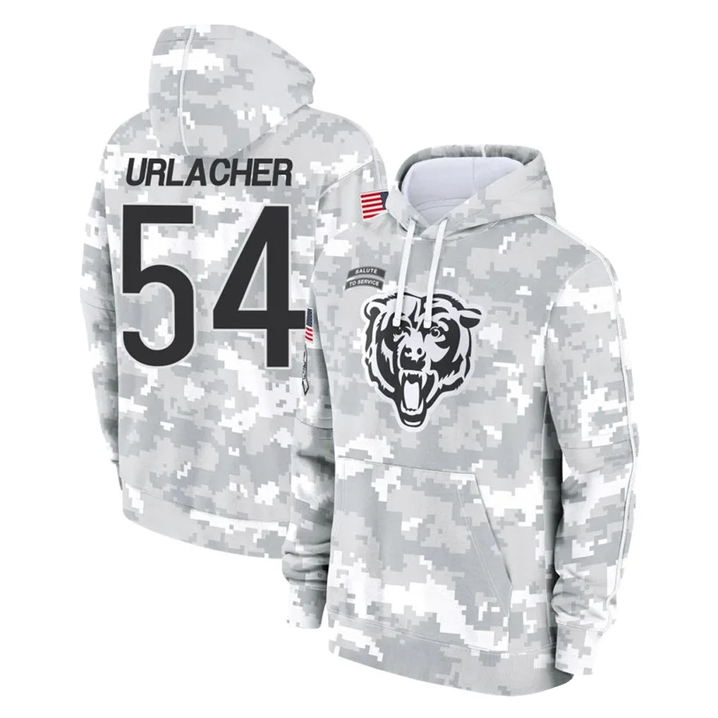 STECN C.Bears #54 Brian Urlacher Player Arctic Camo Salute to Service Pullover Hoodies Limited Stitched Jerseys