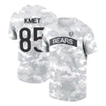 STECN C.Bears #85 Cole Kmet Player Arctic Camo Salute to Service Performance T-Shirt Limited Stitched Jerseys