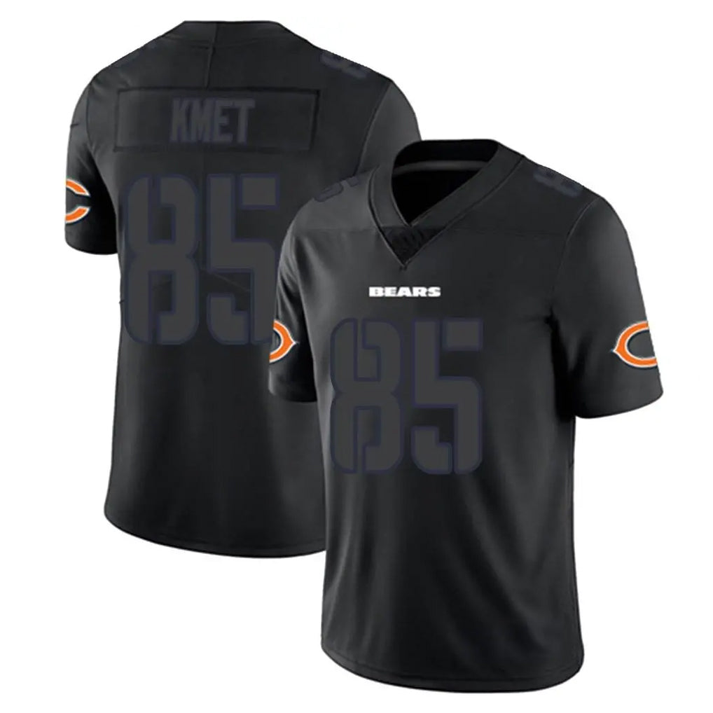 STECN C.Bears #85 Cole Kmet Player Black Impact Limited Game Stitched Jerseys