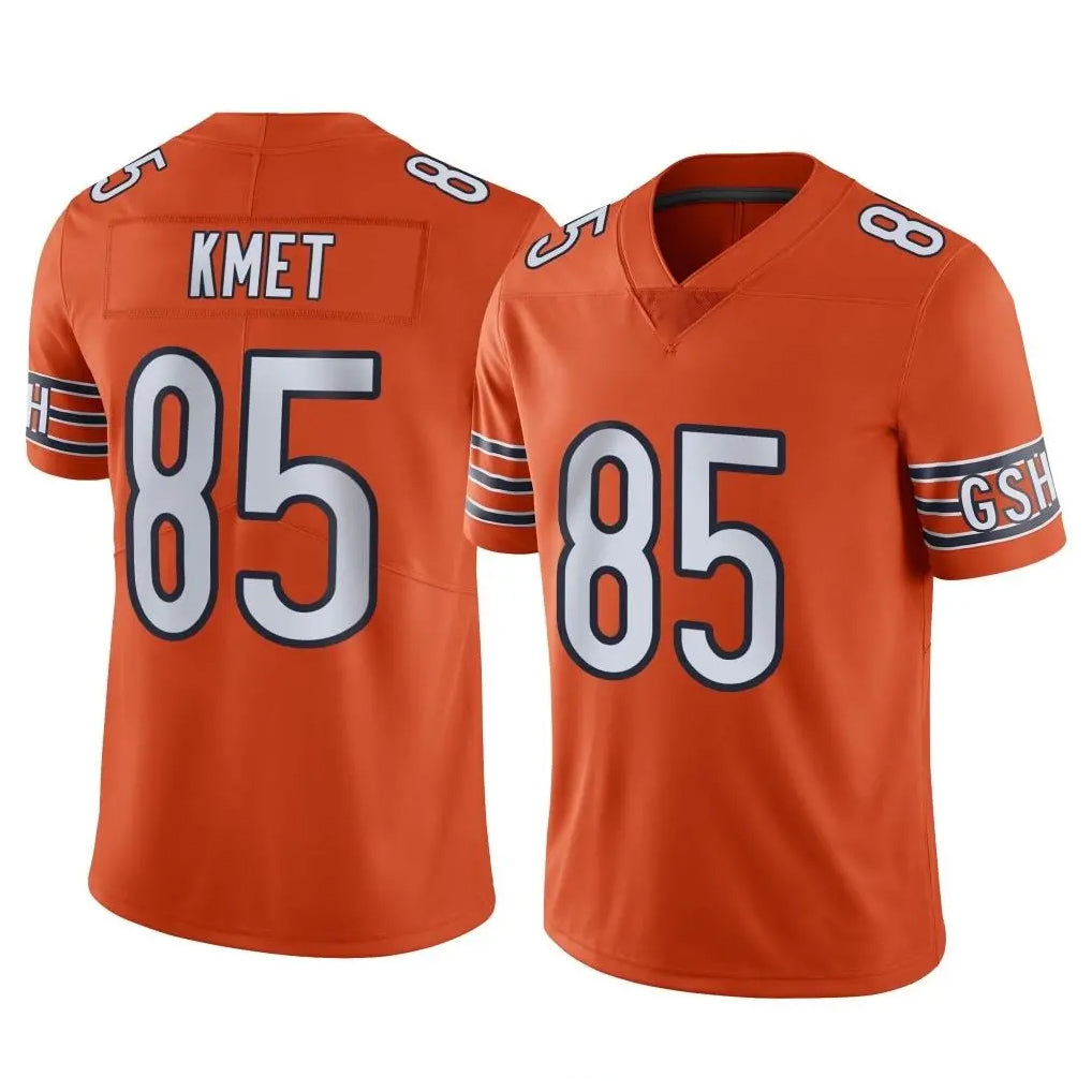 STECN C.Bears #85 Cole Kmet Player Orange Alternate Vapor Limited Home Game Stitched Jerseys
