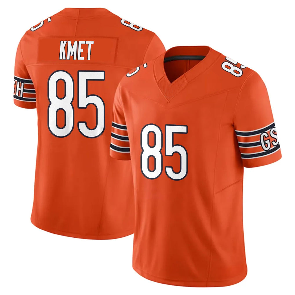 STECN C.Bears #85 Cole Kmet Player Orange Vapor F.U.S.E. Limited Home Game Stitched Jerseys