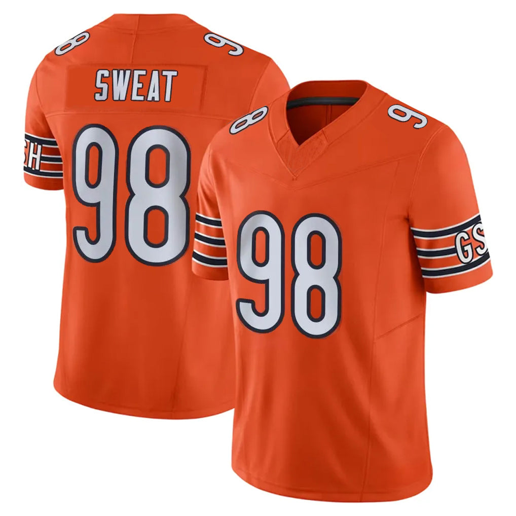 STECN C.Bears #98 Montez Sweat Player Orange Vapor F.U.S.E. Limited Home Game Stitched Jerseys