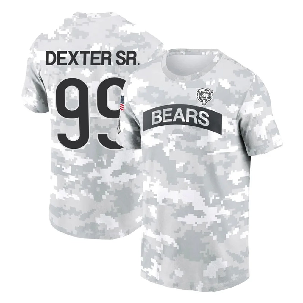STECN C.Bears #99 Gervon Dexter Sr. Player Arctic Camo Salute to Service Performance T-Shirt Limited Stitched Jerseys