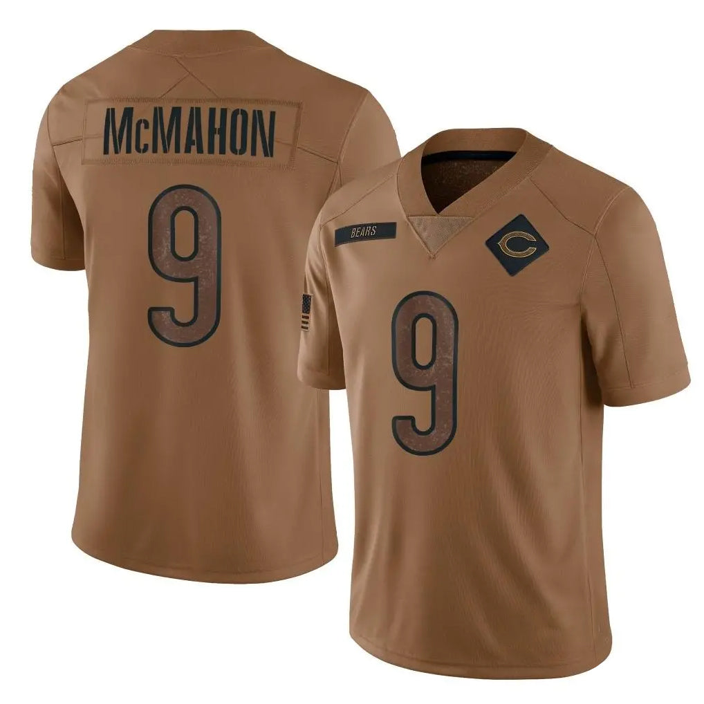 STECN C.Bears #9 Jim McMahon Player Brown Salute to Service Limited Stitched Jerseys