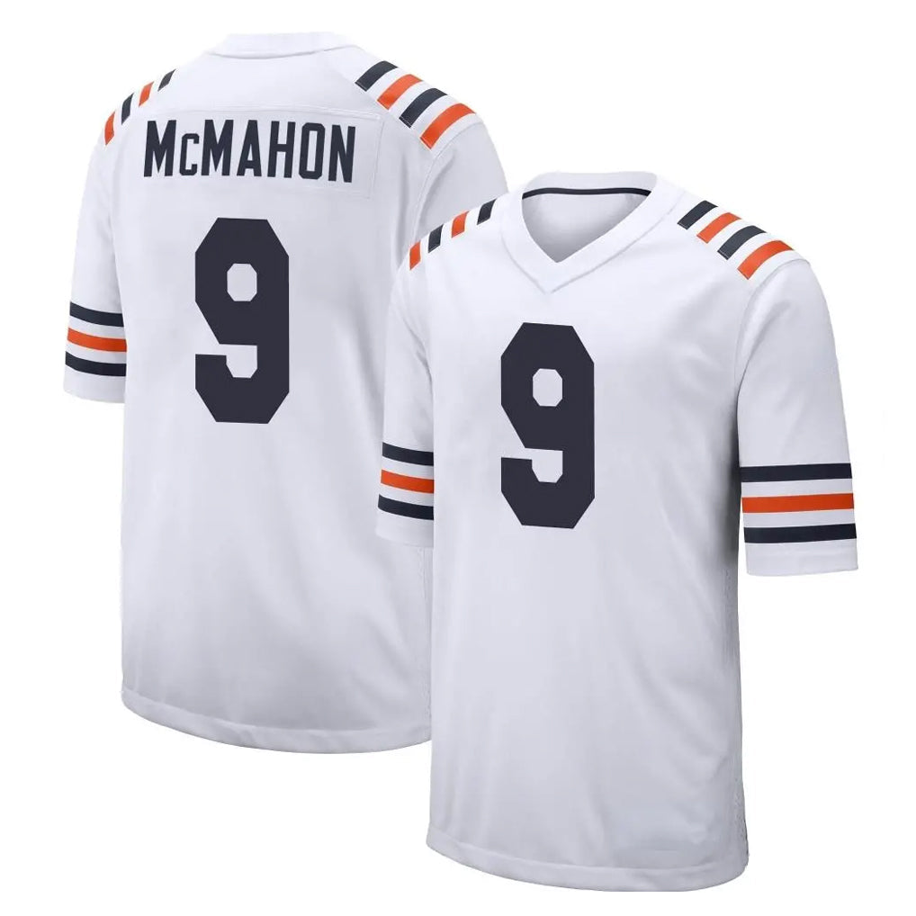 STECN C.Bears #9 Jim McMahon Player White Classic Home Game Stitched Jerseys