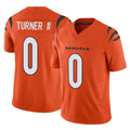 STECN C.Bengals #0 DJ Turner II Player Orange Vapor F.U.S.E. Limited Home Game Stitched Jerseys