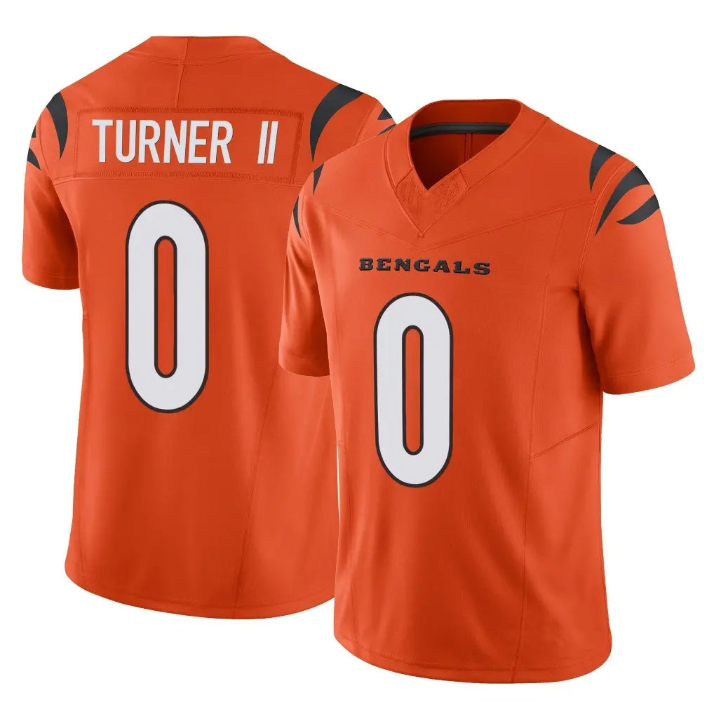STECN C.Bengals #0 DJ Turner II Player Orange Vapor F.U.S.E. Limited Home Game Stitched Jerseys