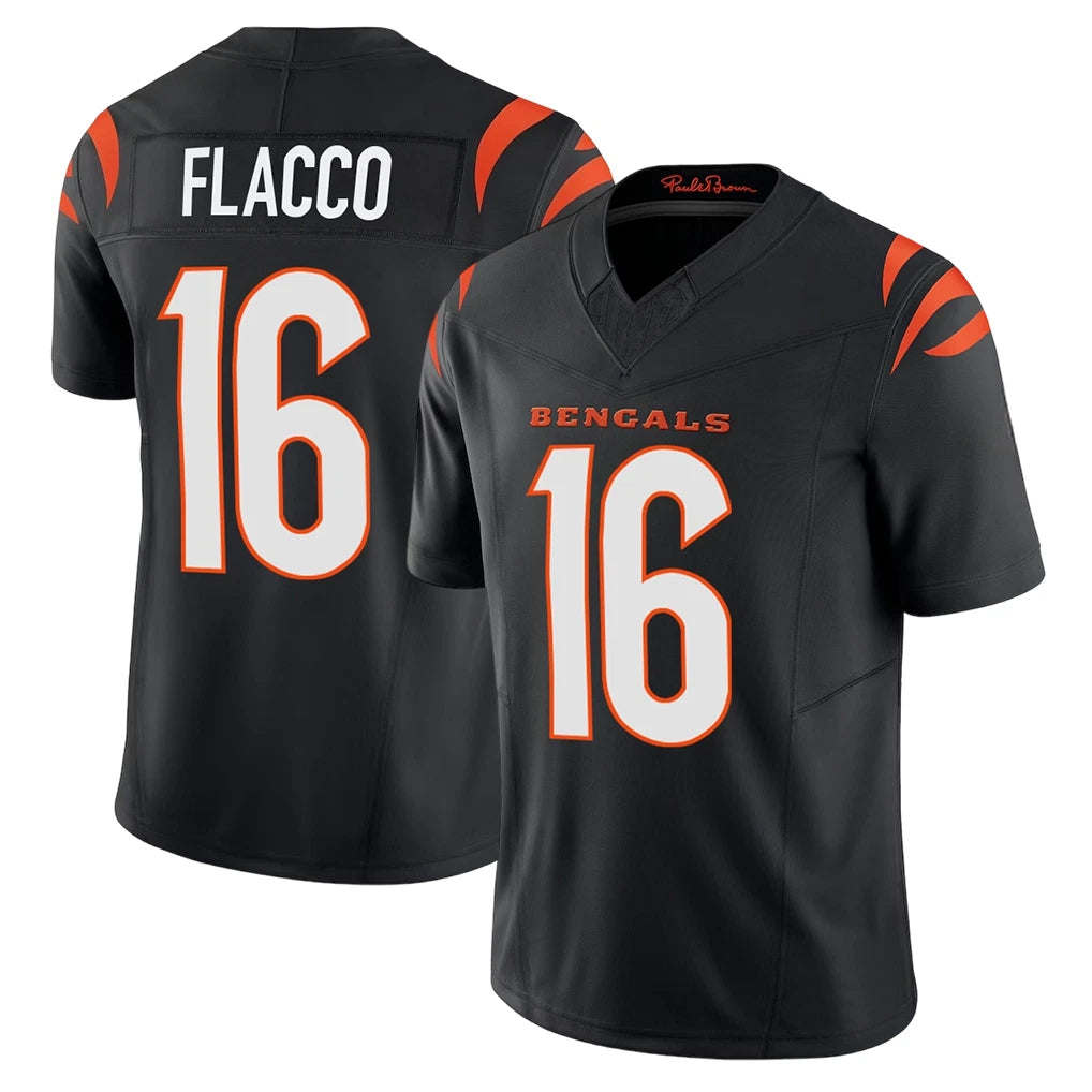 STECN C.Bengals #16 Joe Flacco Player Black Vapor F.U.S.E. Limited Home Game Stitched Jerseys