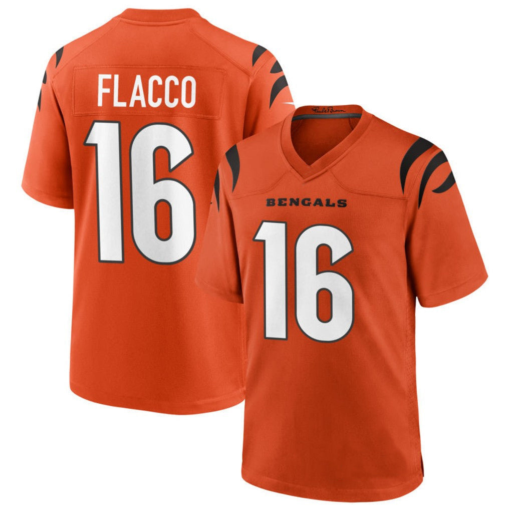 STECN C.Bengals #16 Joe Flacco Player Orange Home Game Stitched Jerseys