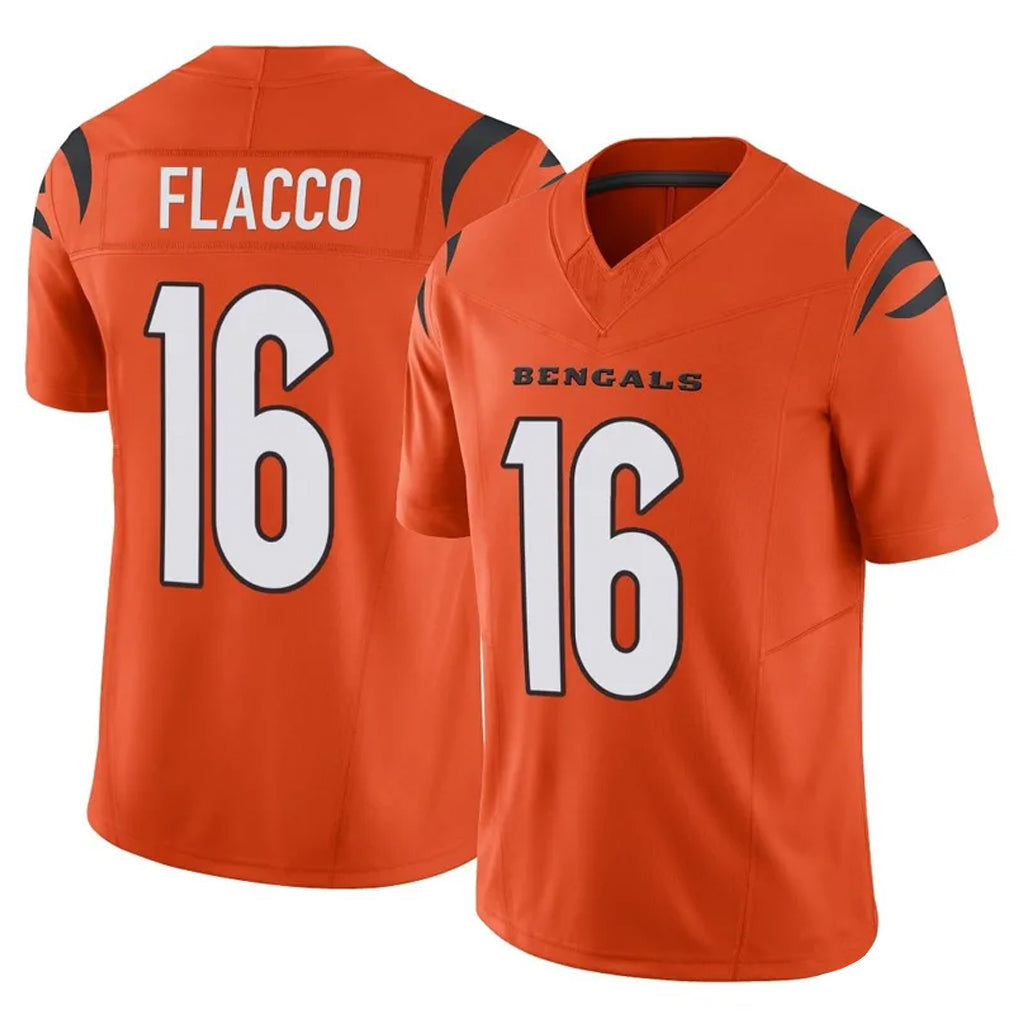 STECN C.Bengals #16 Joe Flacco Player Orange Vapor F.U.S.E. Limited Home Game Stitched Jerseys